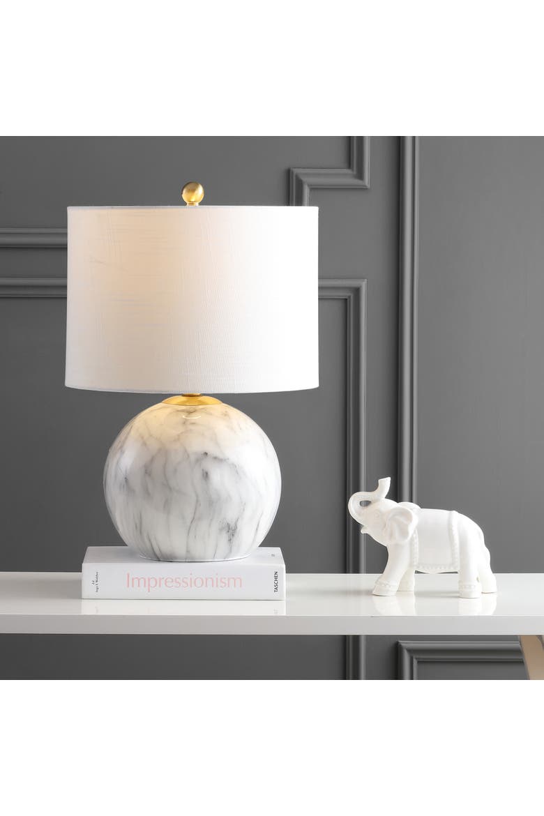 Luna Faux Marble Resin LED Table Lamp, Alternate, color, Faux Marble