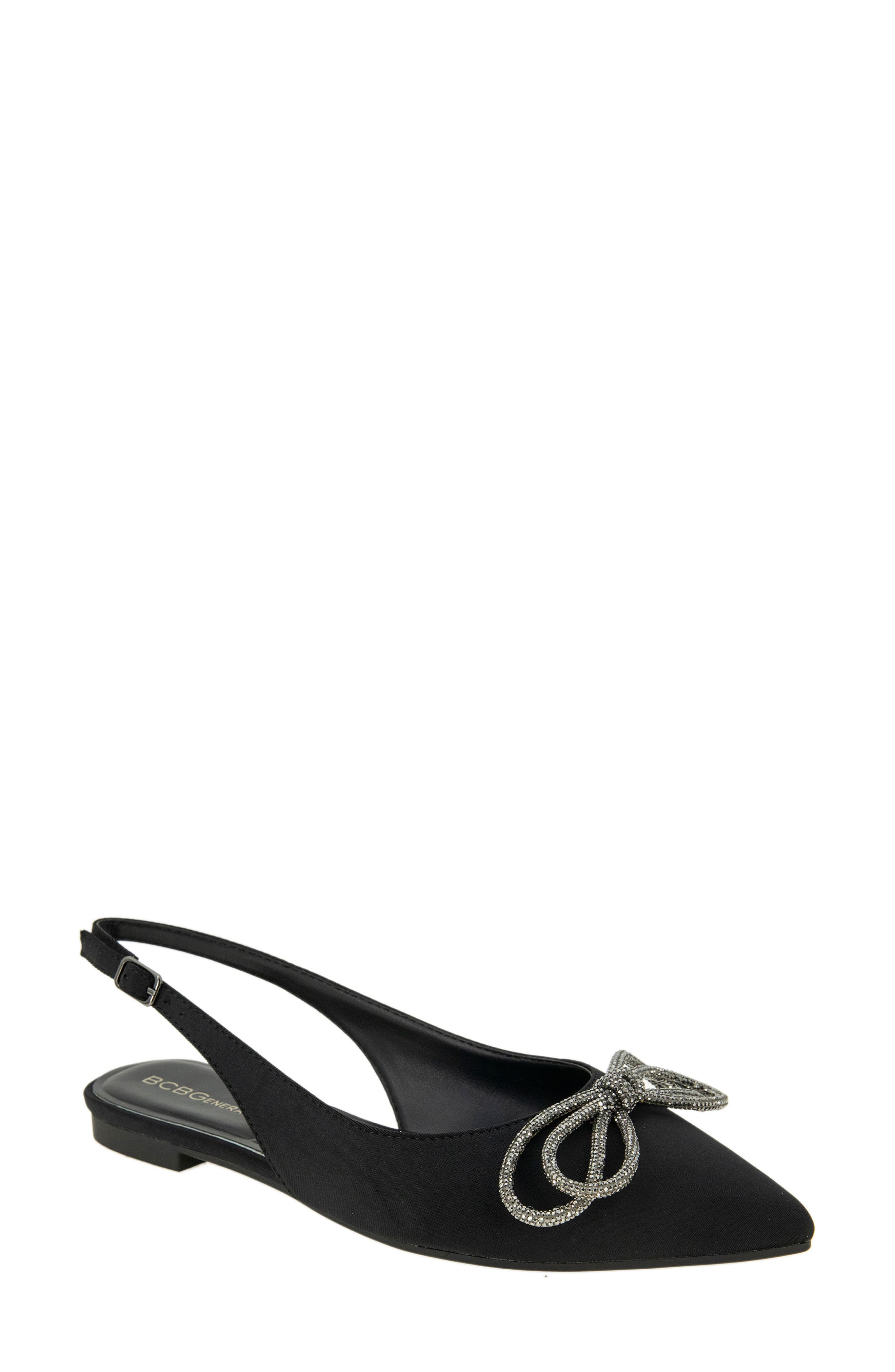 BCBGeneration Kristin Pointed Toe Slingback Mule, Main, color, Black Neoprene