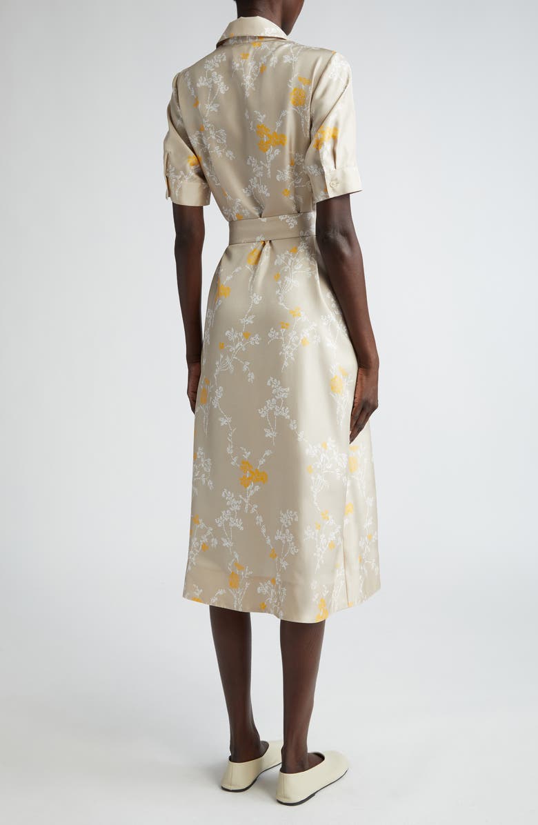 Lafayette 148 New York Floral Belted Silk Shirtdress, Alternate, color, 