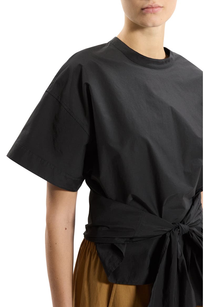 Front Tie Boxy Top, Alternate, color, BLACK