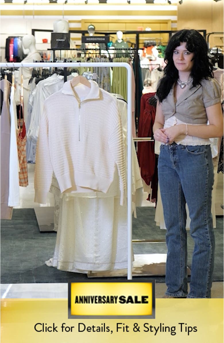 Tara Pointelle Half Zip Sweater