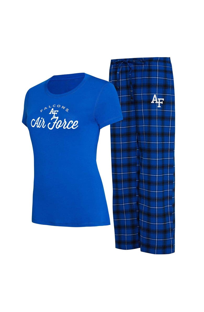 CONCEPTS SPORT Women's Concepts Sport Royal/Black Air Force Falcons Arctic T-Shirt & Flannel Pants Sleep Set, Main, color, 