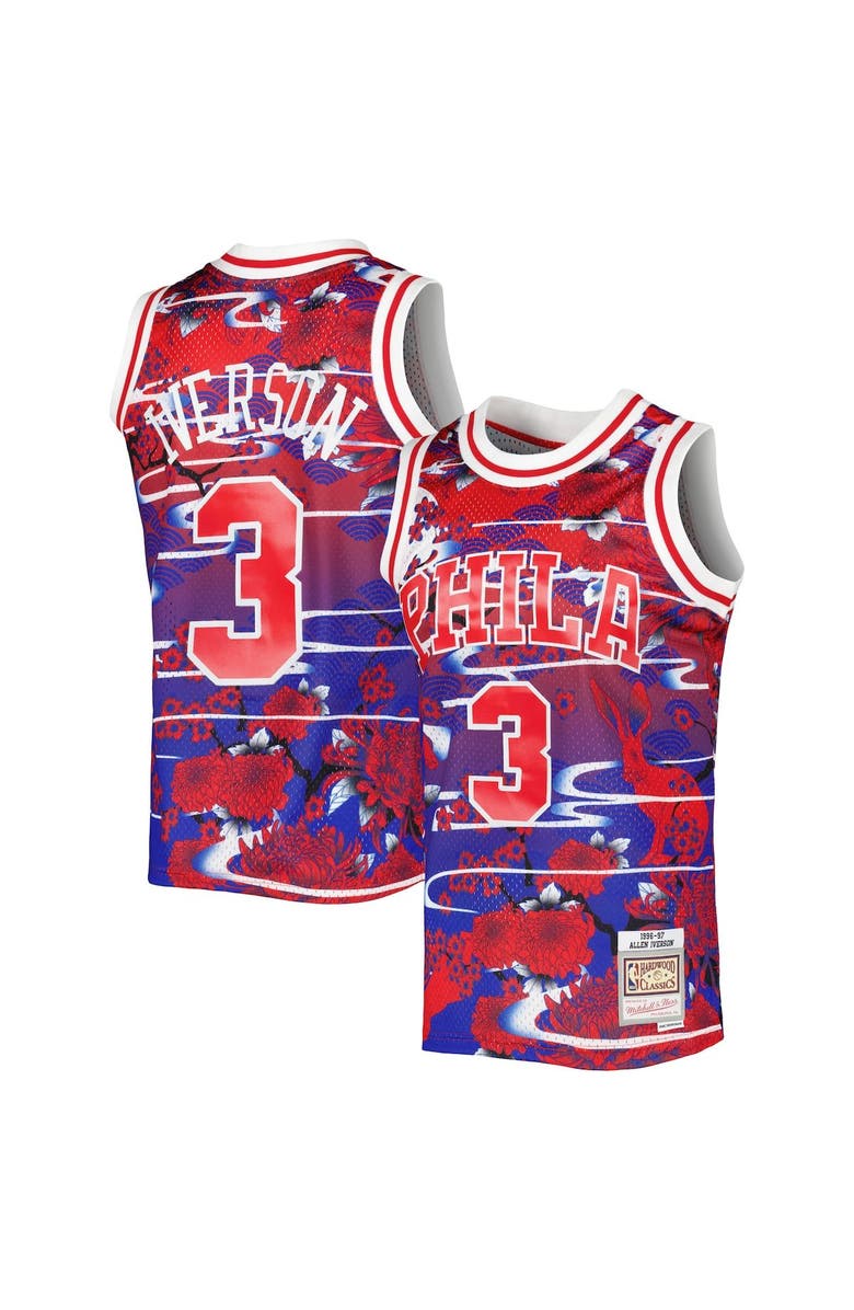 Mitchell & Ness Men's Mitchell & Ness Allen Iverson Red Philadelphia 76ers 1996/97 Hardwood Classics Lunar New Year Swingman Jersey, Alternate, color, Red