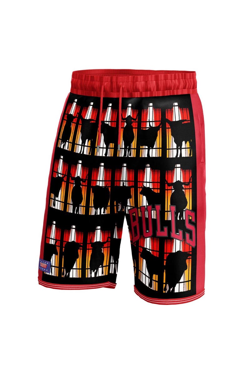 NBA X KIDSUPER Unisex NBA & KidSuper Studios by Fanatics Red Chicago Bulls Hometown Shorts, Alternate, color, Red