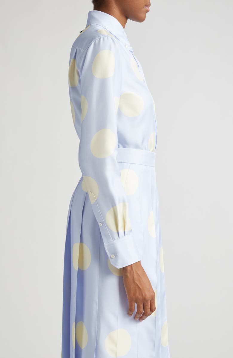 Thom Browne Polka Dot Silk Button-Down Shirt, Alternate, color, 