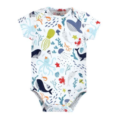 Touched By Nature Organic Cotton Bodysuits In Blue