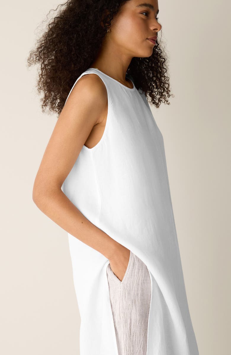 Eileen Fisher Longline Organic Linen Tunic, Alternate, color, White