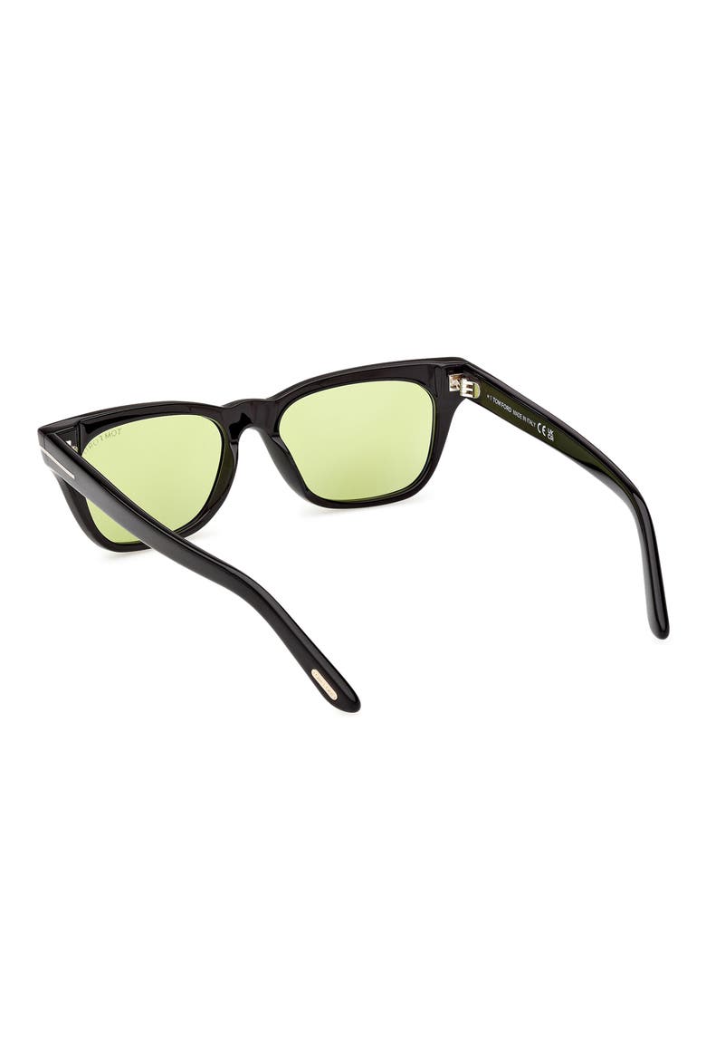 Penn 53mm Rectangular Sunglasses, Alternate, color, BLACK / BRIGHT GREEN LENS