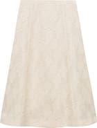 MANGO Textured Flare Midi Skirt