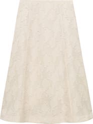 MANGO Textured Flare Midi Skirt