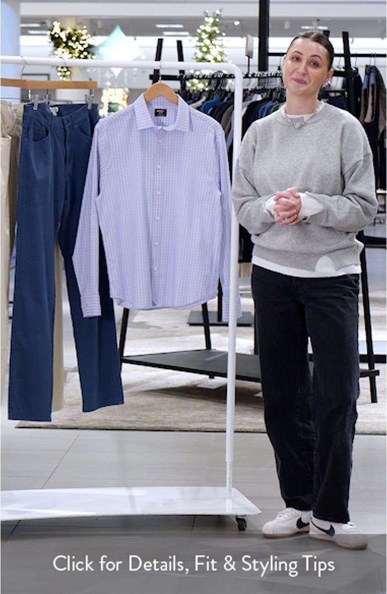 Benson Check Performance Button-Up Shirt, sales video thumbnail