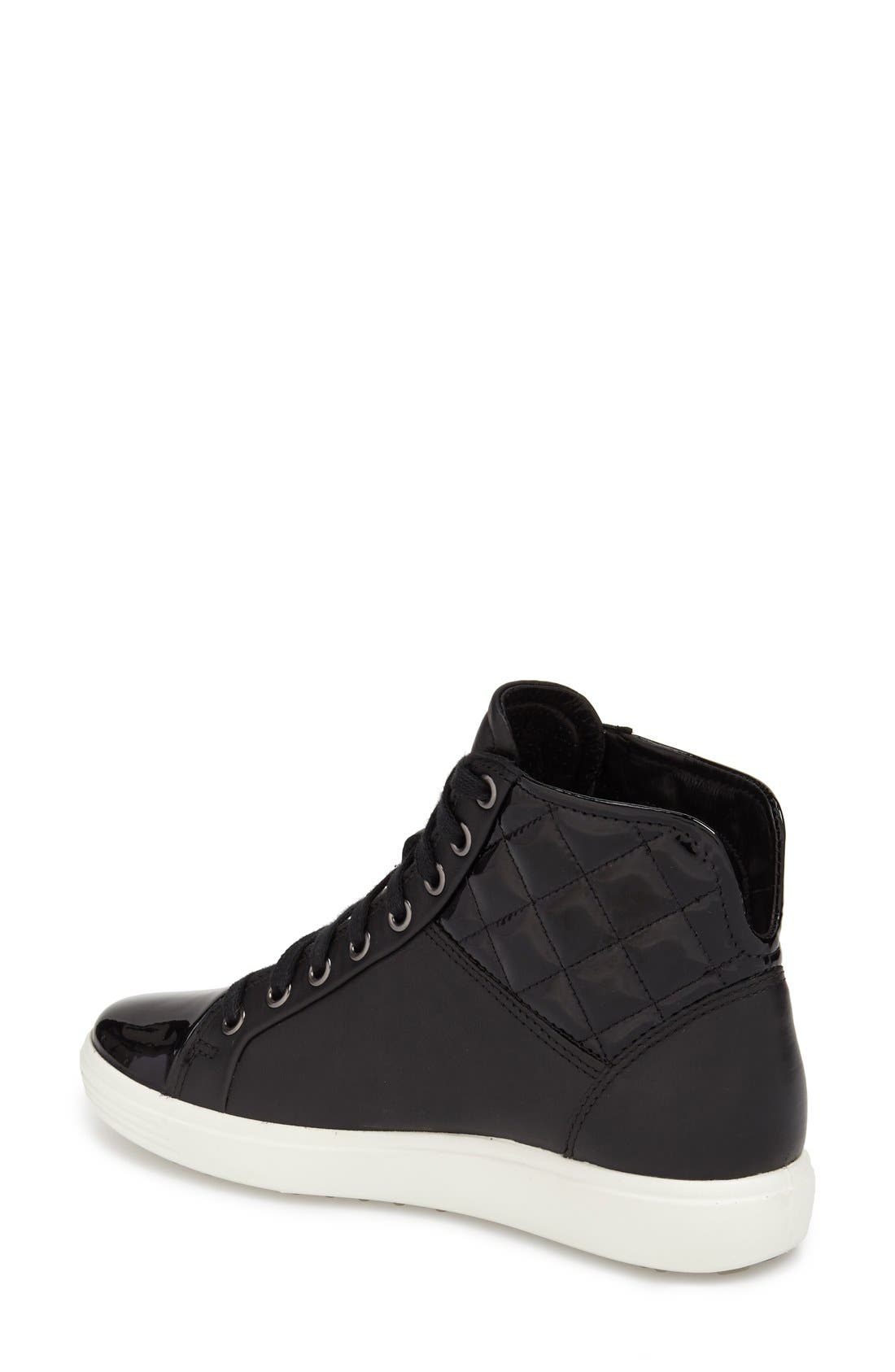 ECCO 'Soft 7' Quilted High Top Sneaker, Alternate, color, 