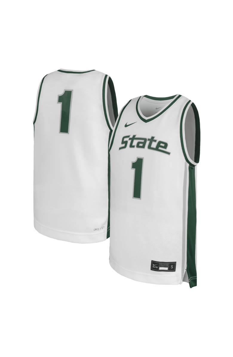Nike Youth Nike #1 White Michigan State Spartans Alternate Replica Basketball Jersey, Main, color, White