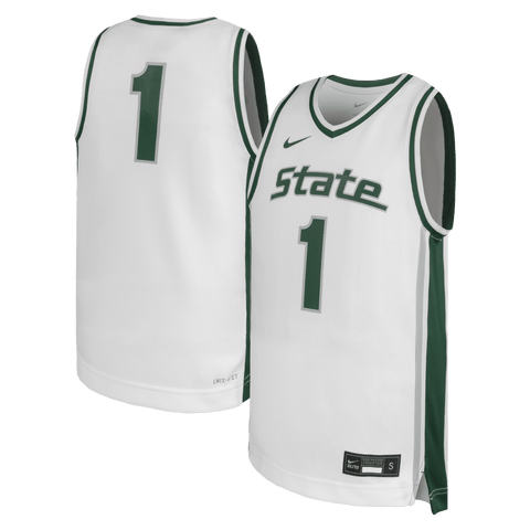 Youth Nike #1 White Michigan State Spartans Alternate Replica Basketball Jersey