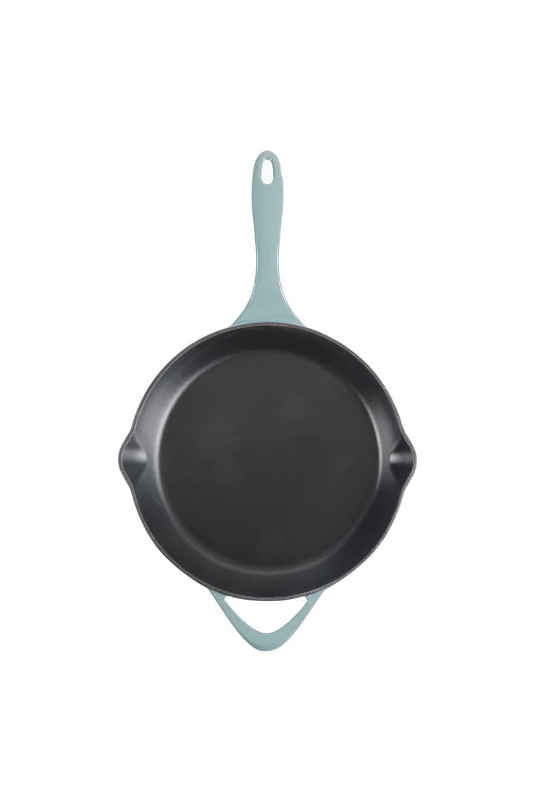 11 Inch Round Enameled Cast Iron Skillet, Alternate, color, Ombre Green