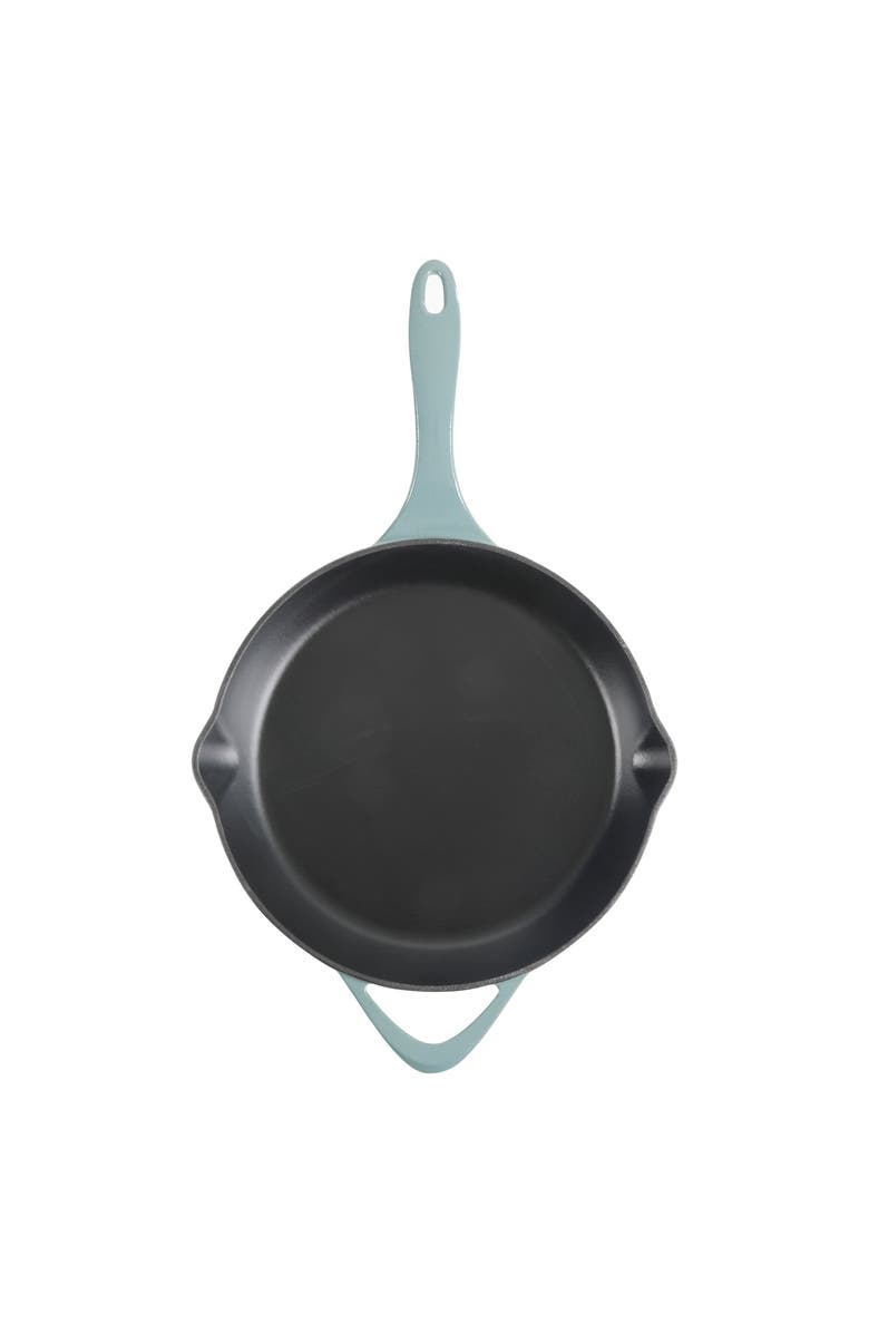 Cravings By Chrissy Teigen 11 Inch Round Enameled Cast Iron Skillet, Alternate, color, Ombre Green