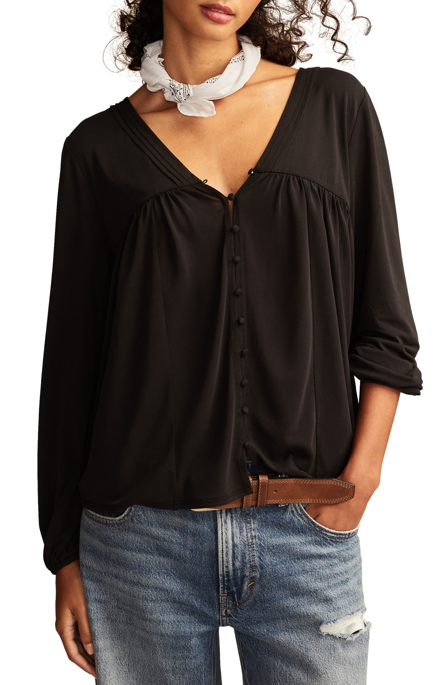 Lucky Brand Button & Loop Top | Nordstrom