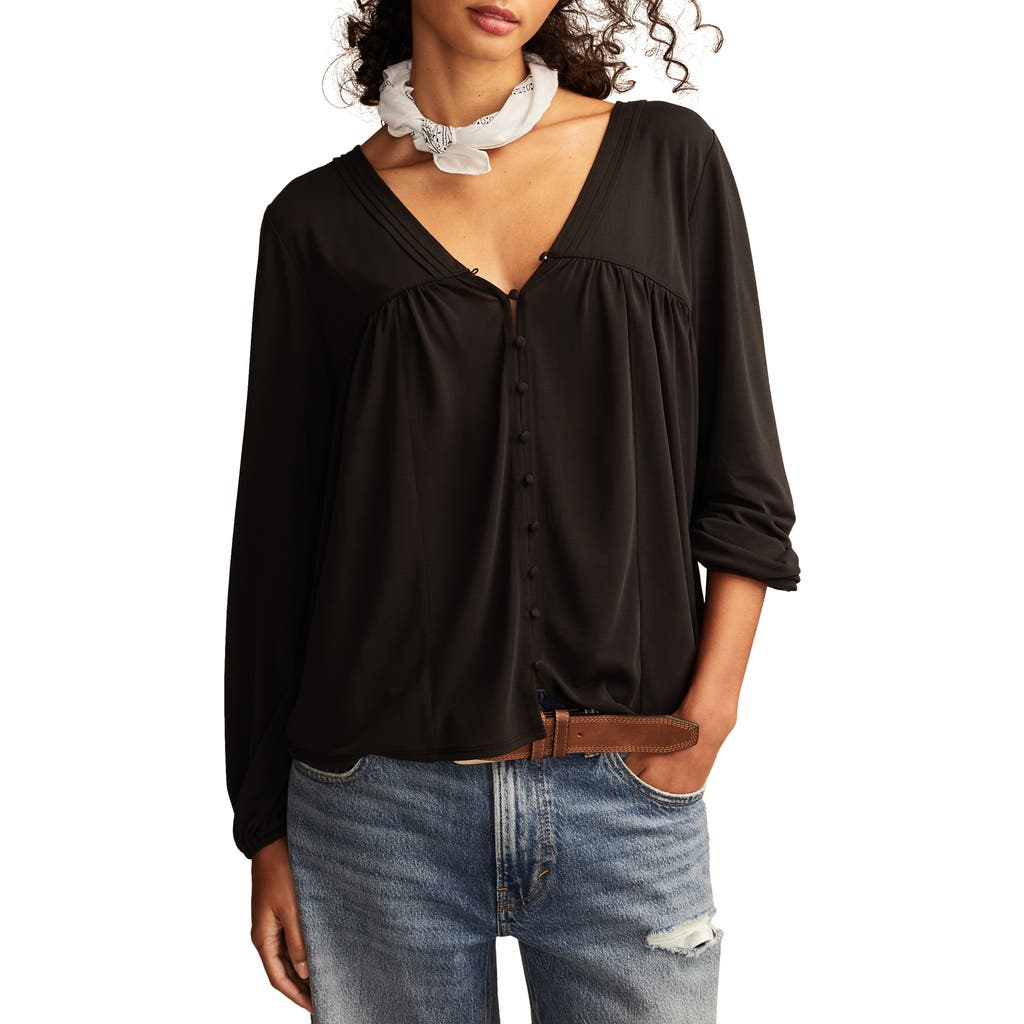 LUCKY BRAND LUCKY BRAND BUTTON & LOOP TOP