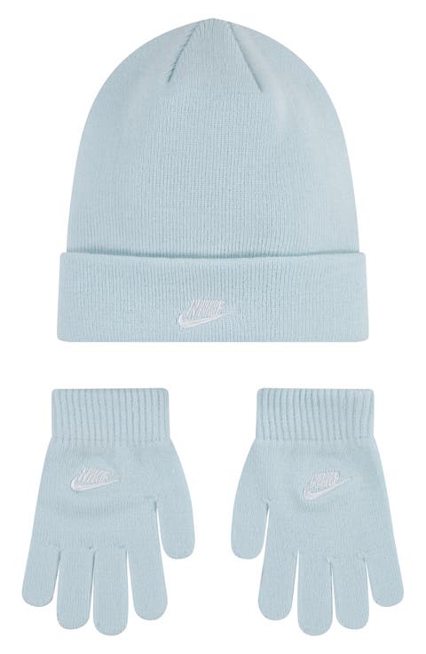 Kids' Embroidered Logo Knit Beanie & Gloves Set
