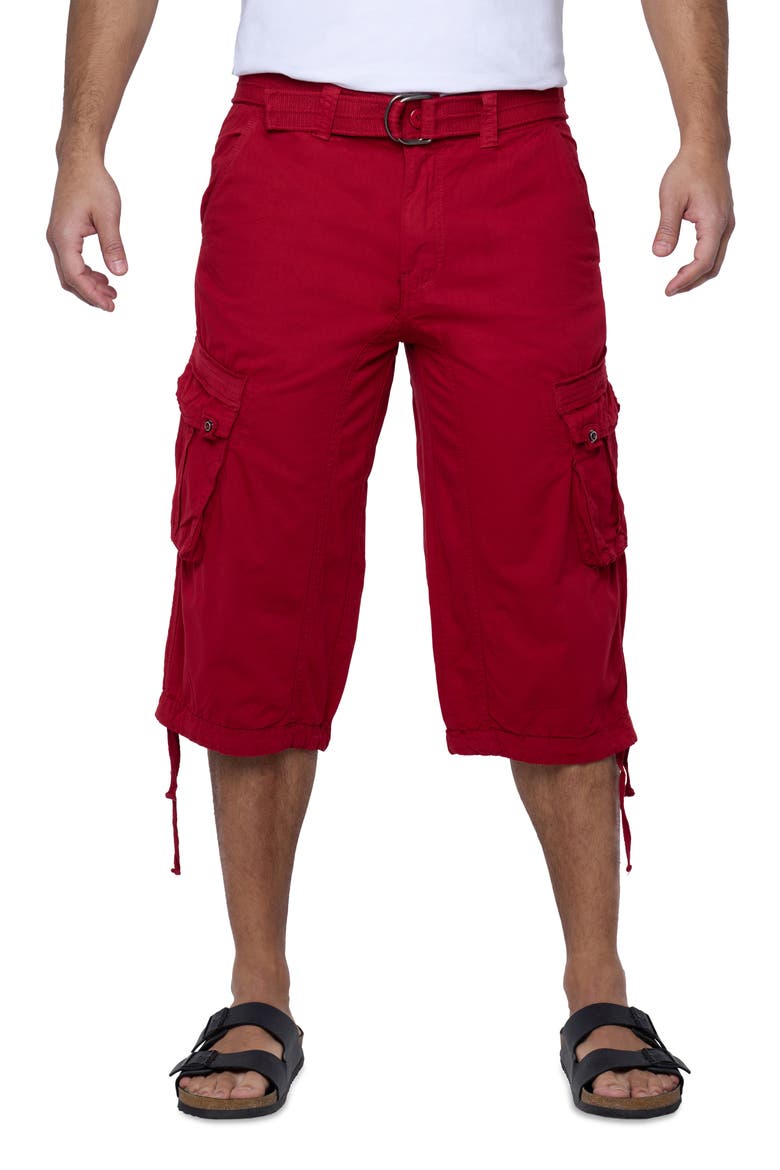 Belted Cargo Shorts, Main, color, JESTER RED
