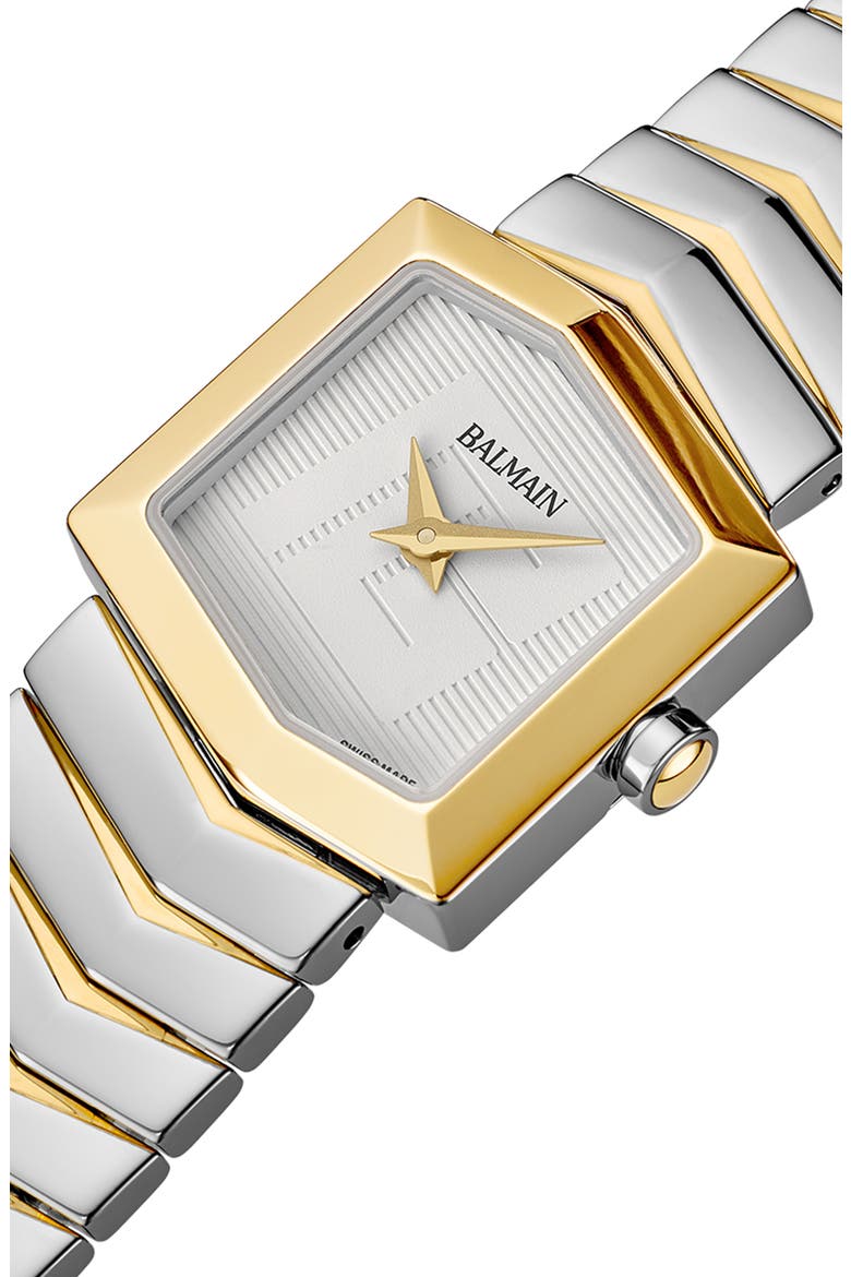 Taffetas Hexagonal Two-Tone Bracelet Watch, 23mm, Alternate, color, BICOLOR STAINLESS STEEL/YELLOW