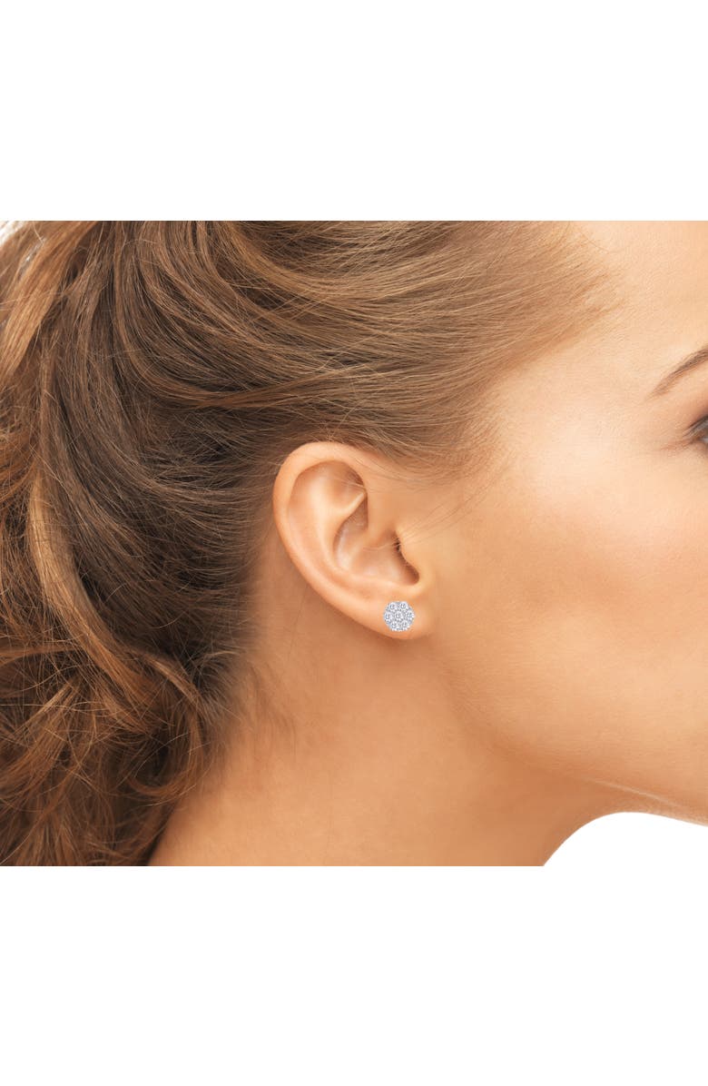 Donatello Gian Sterling Silver Cluster Flower Earrings, Alternate, color, Silver