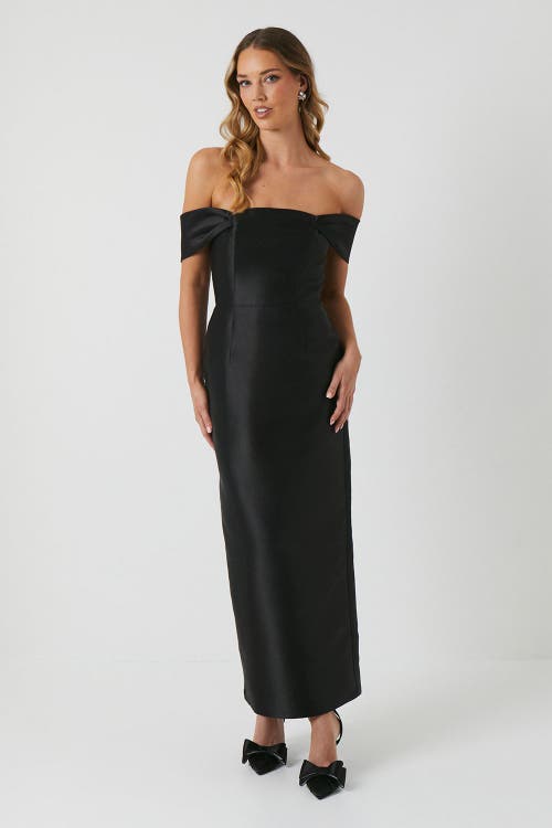 Coast Honoured Twill Bardot Maxi Dress In Black