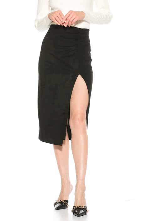 Zayla Faux Suede Pencil Skirt