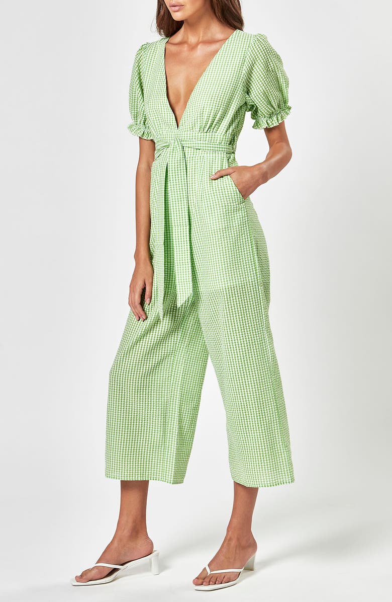 Charlie Holiday Rowan Cotton Gingham Jumpsuit, Alternate, color, 