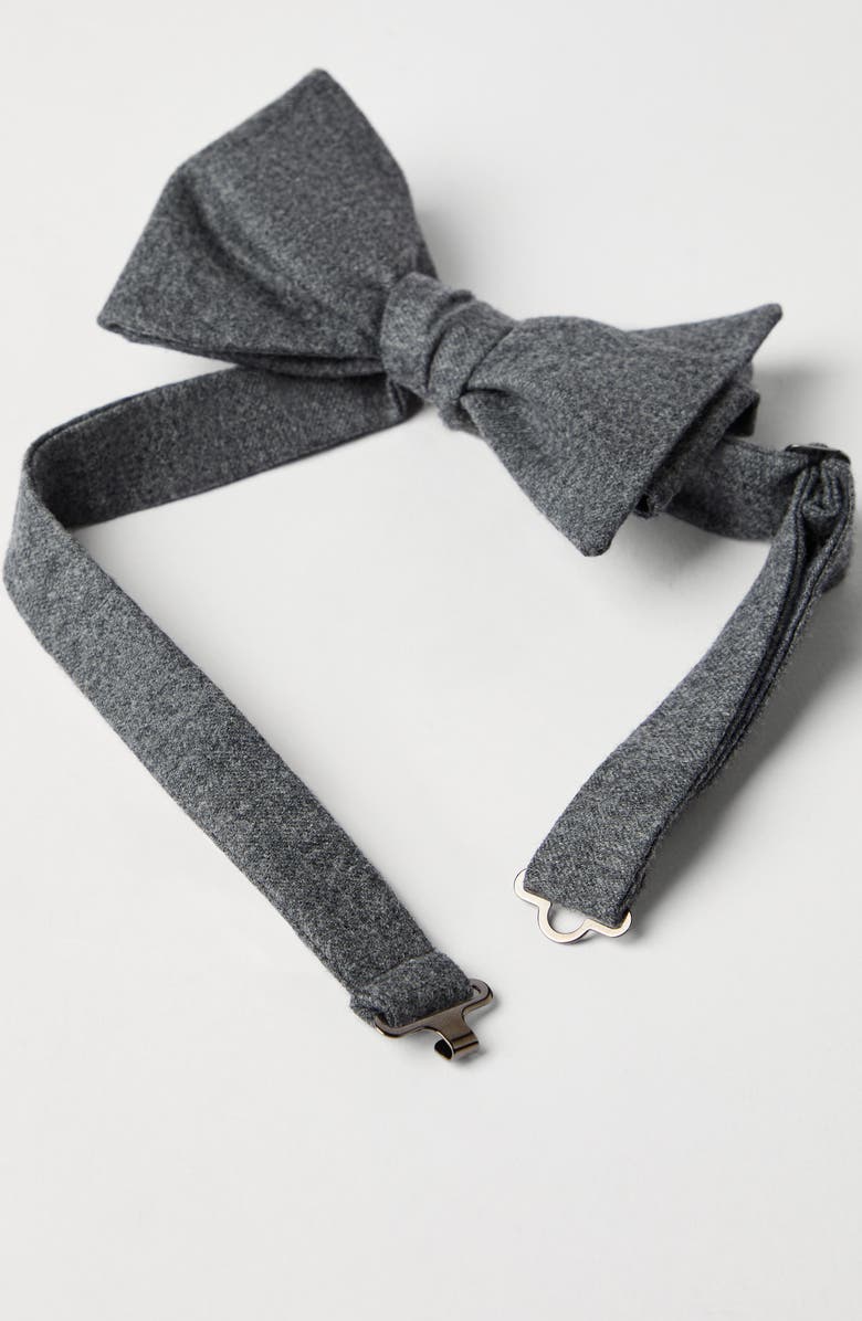 Brunello Cucinelli Flannel bowtie, Alternate, color, Medium Grey