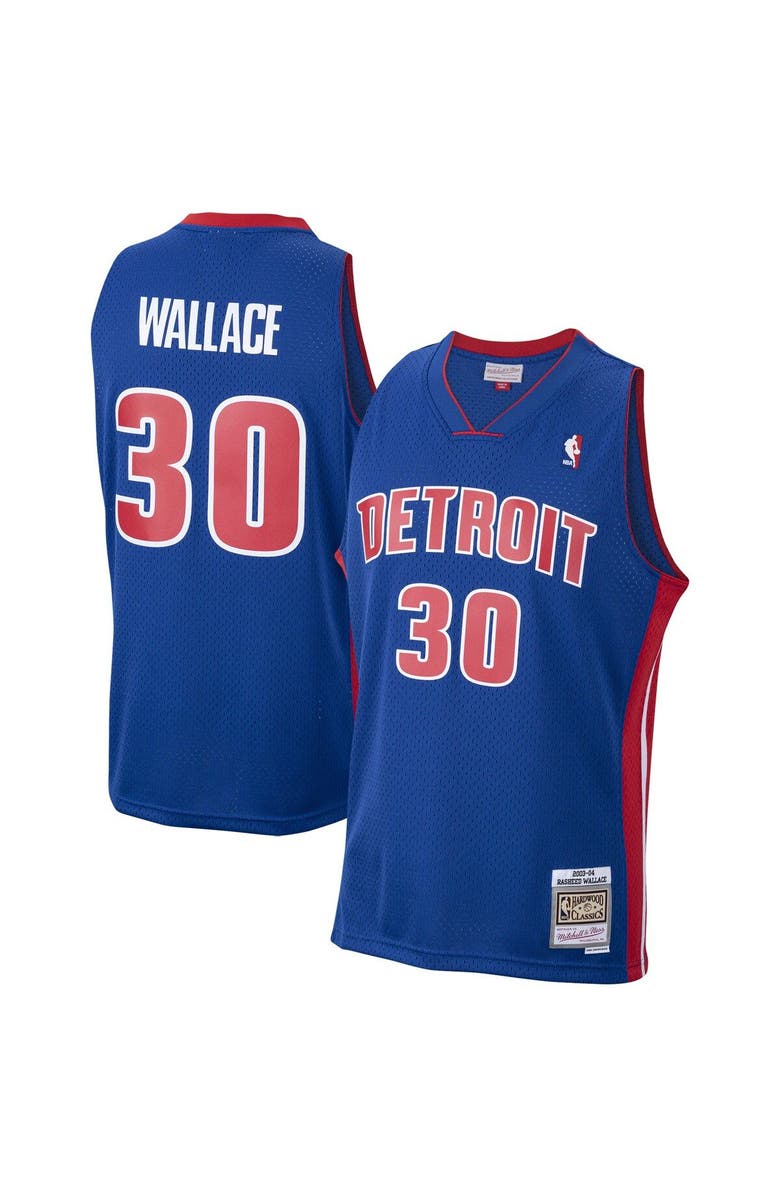 Mitchell & Ness Men's Mitchell & Ness Rasheed Wallace Royal Detroit Pistons 2003/04 Hardwood Classics Swingman Jersey, Main, color, 
