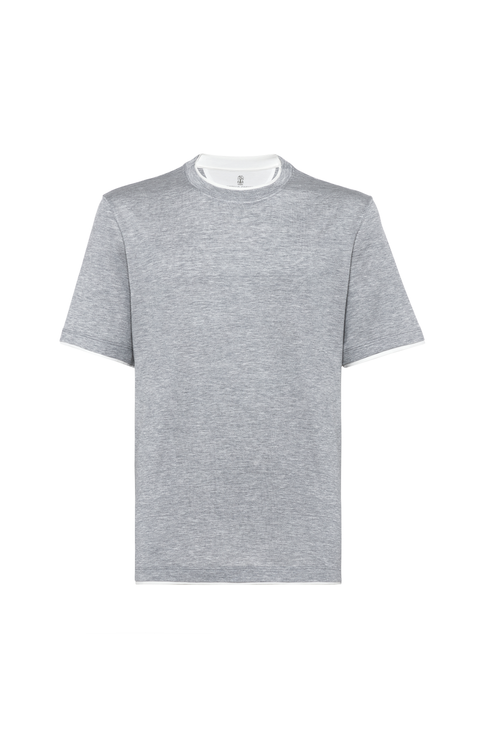 Tシャツ・カットソー BRUNELLO CUCINELLI Men T Shirts M0B131344C8190 Grey Brunello Cucinelli // Embellished Crew Neck T-Shirt – VSP
