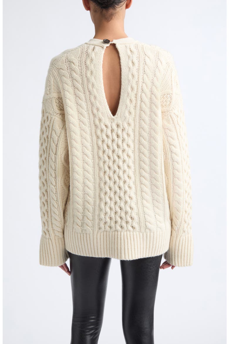Tear Drop Aran Cardigan, Alternate, color, PEARL
