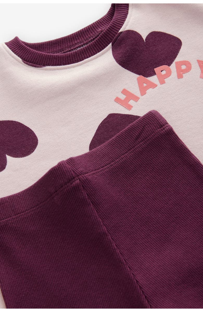 NEXT Kids' Heart Sweatshirt & Flare Leggings Set, Alternate, color, 