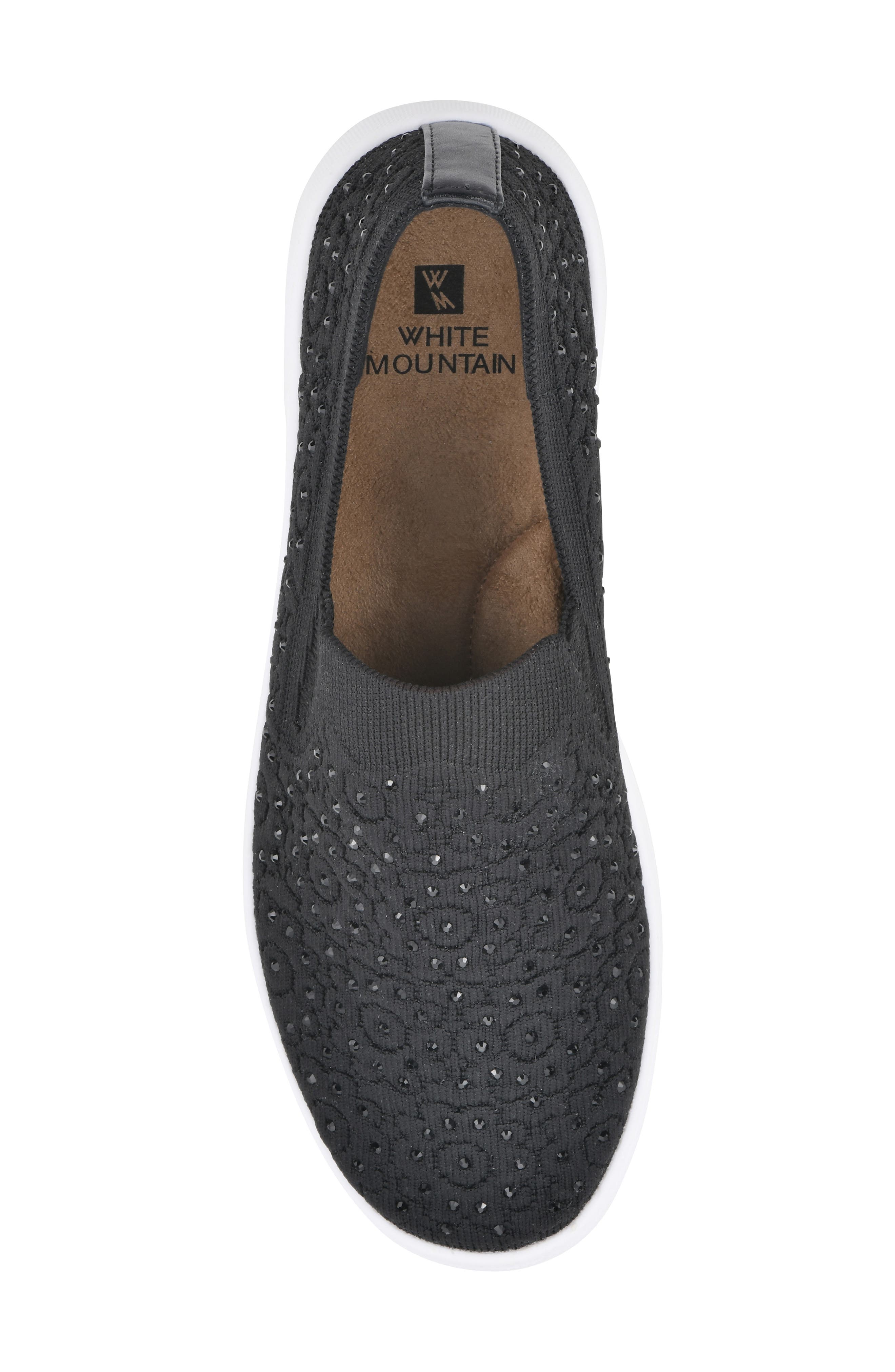 White Mountain Footwear Unit Knit Slip-On Sneaker, Alternate, color, Black/ Fabric