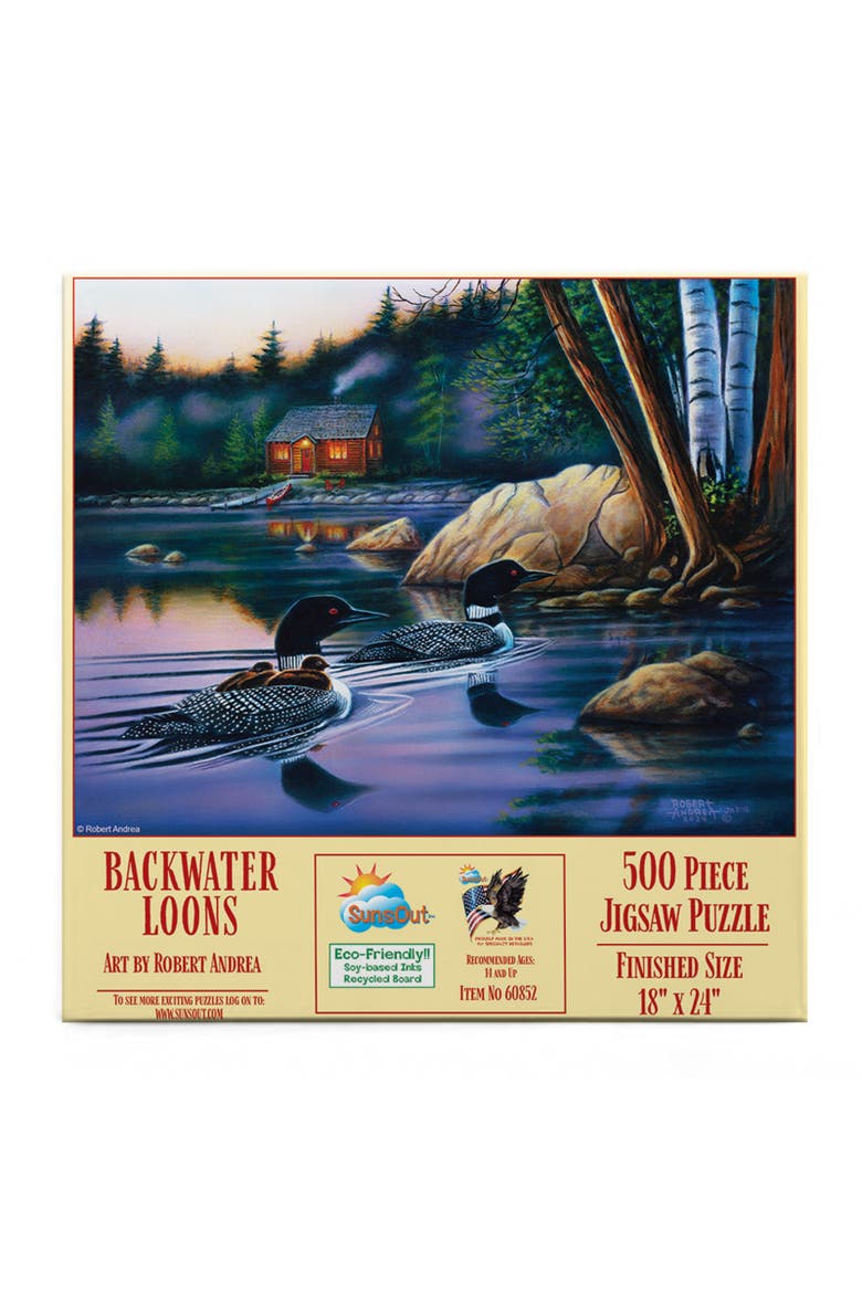 Backwater Loons 500 piece Jigsaw Puzzle for Adults, Alternate, color, Multicolor