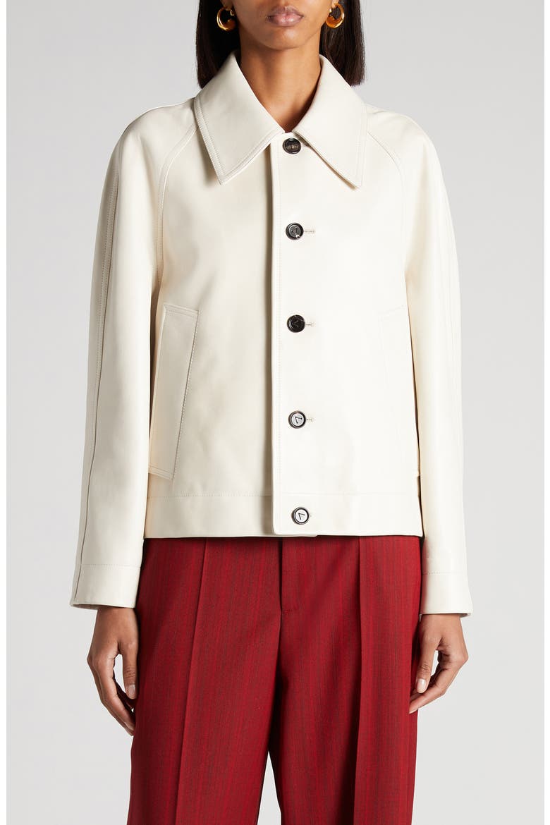 Lambskin Leather Jacket, Main, color, 9247 PALE MERINGUE