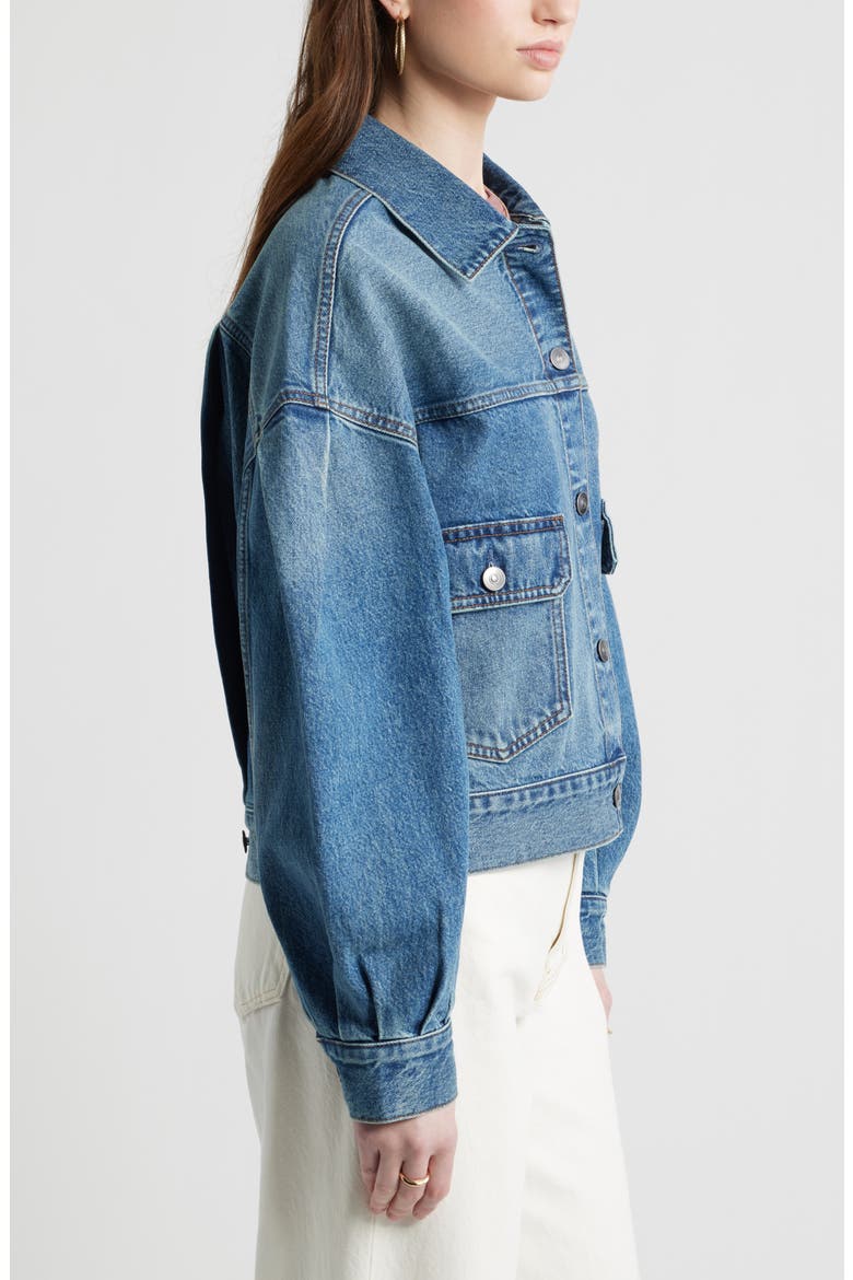 Puff Sleeve Denim Jacket (Women) | Nordstrom
