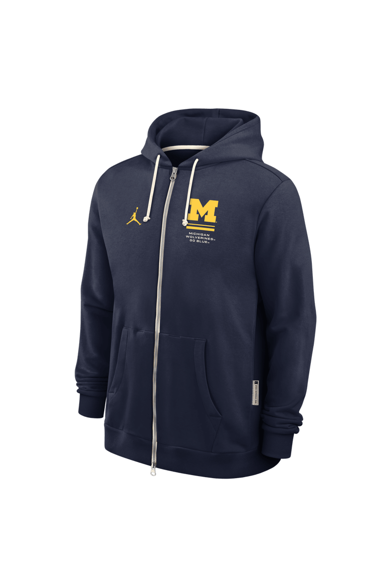 Men's Jordan Brand  Navy Michigan Wolverines 2026 Sideline Standard Issue Dri-FIT Full-Zip Hoodie, Main, color, Navy