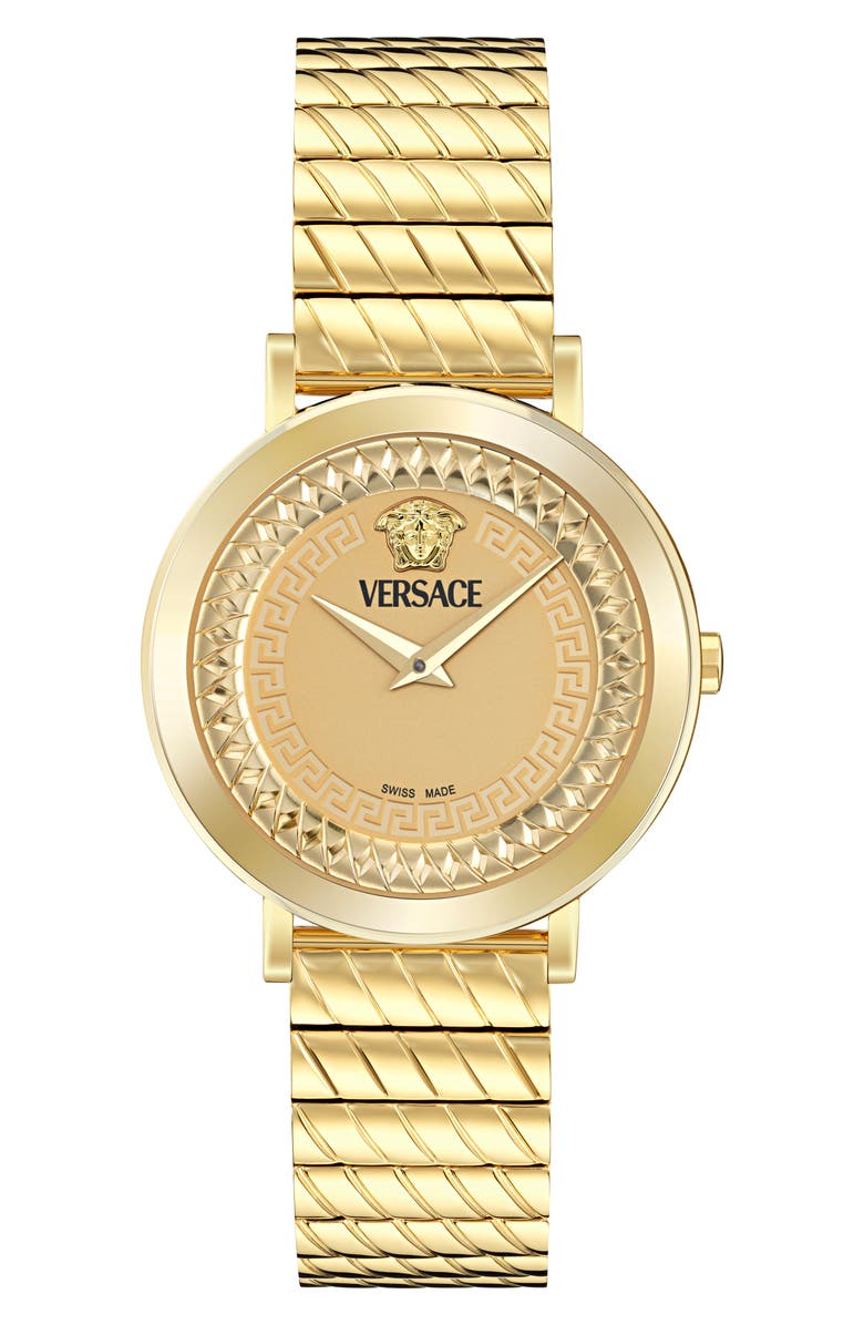 Versace Delphinus Bracelet Watch, 35mm, Main, color, Ip Yellow Gold