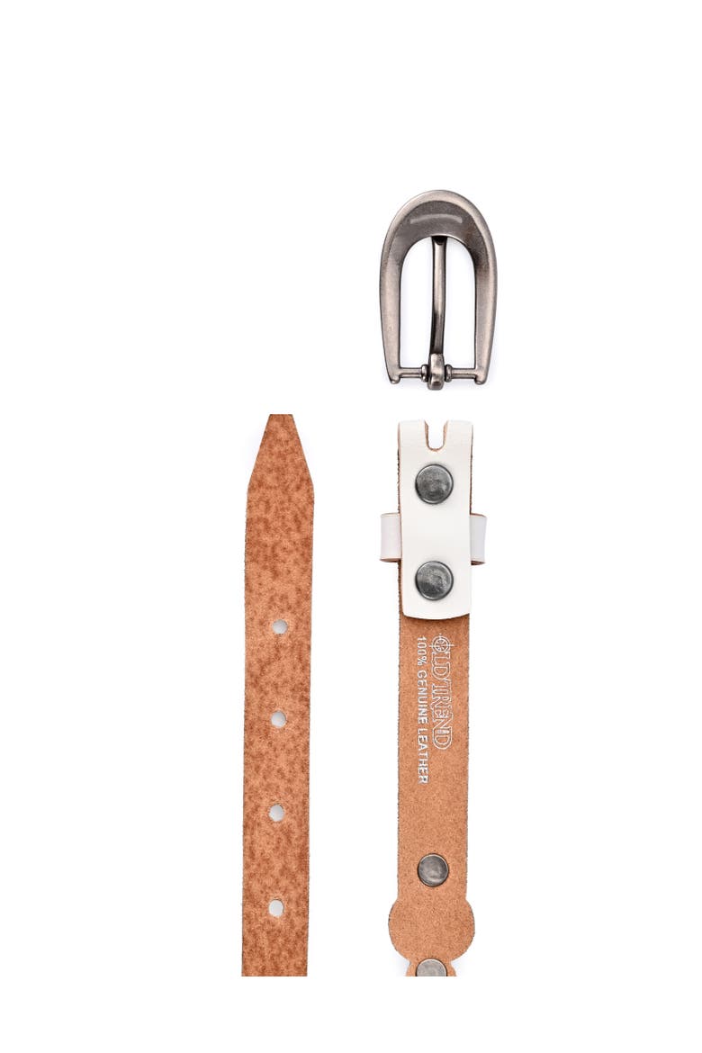 Rosa Genuine Leather Embellished Vintage Inspired Belt, Alternate, color, White