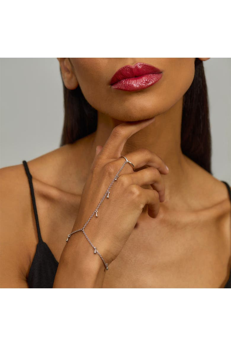 Multi Drop Hand Chain, Alternate, color, Sterling Silver