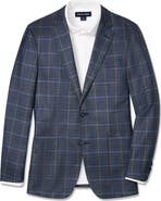 Mizzen+Main Lavelle Trim Fit Blue Plaid Wool Sport Coat