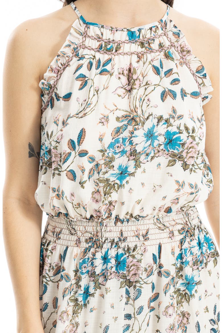 Sleeveless Georgette Maxi Dress, Alternate, color, CREAM/ BLUSH ROSE