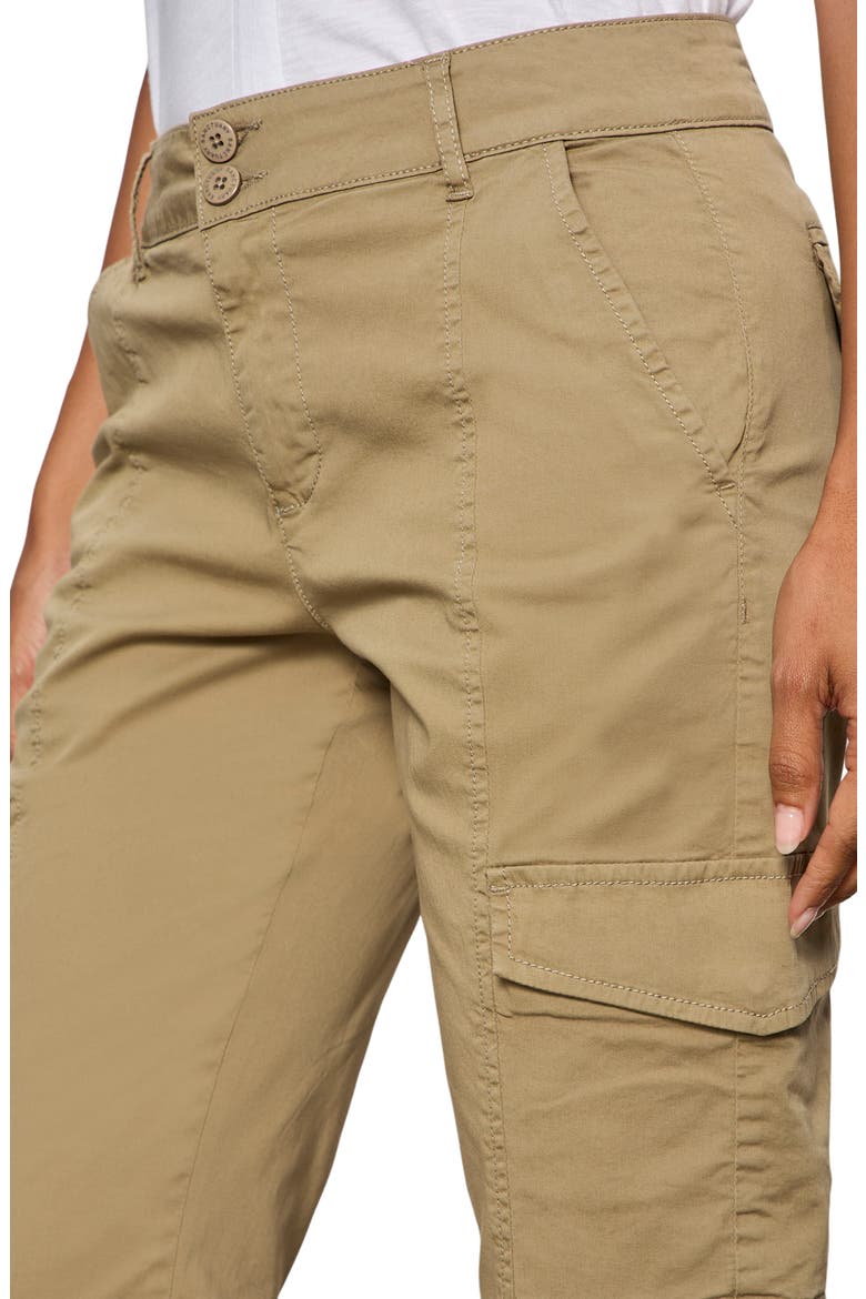 Rebel Crop Stretch Cotton Cargo Pants, Alternate, color, COVERT GREEN