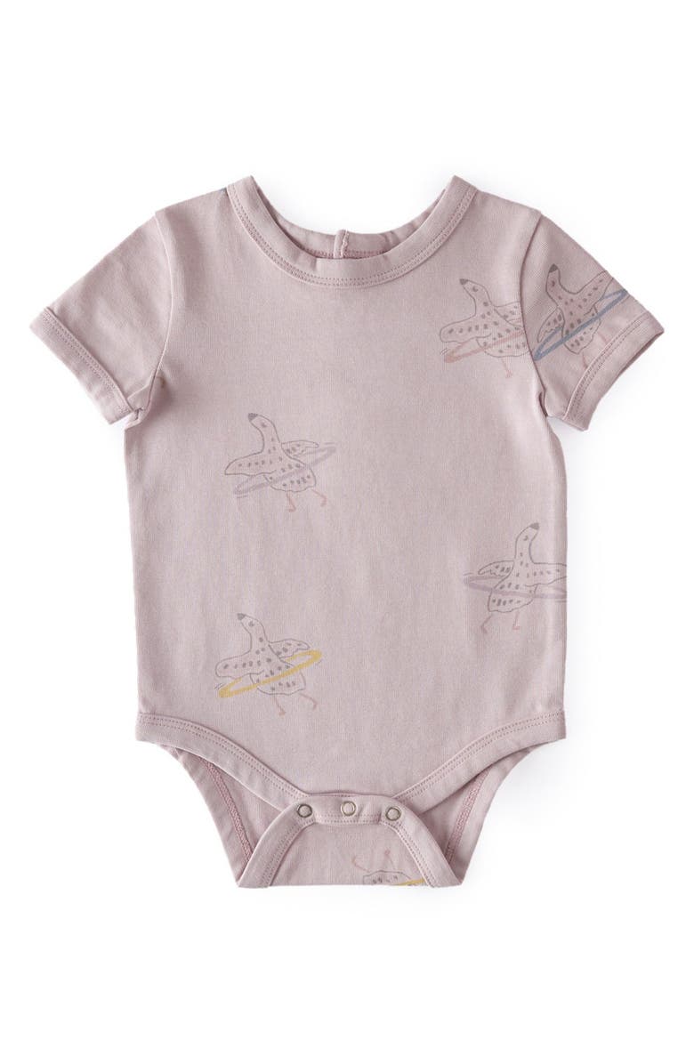 Pehr Goose Print Organic Cotton Bodysuit, Main, color, 
