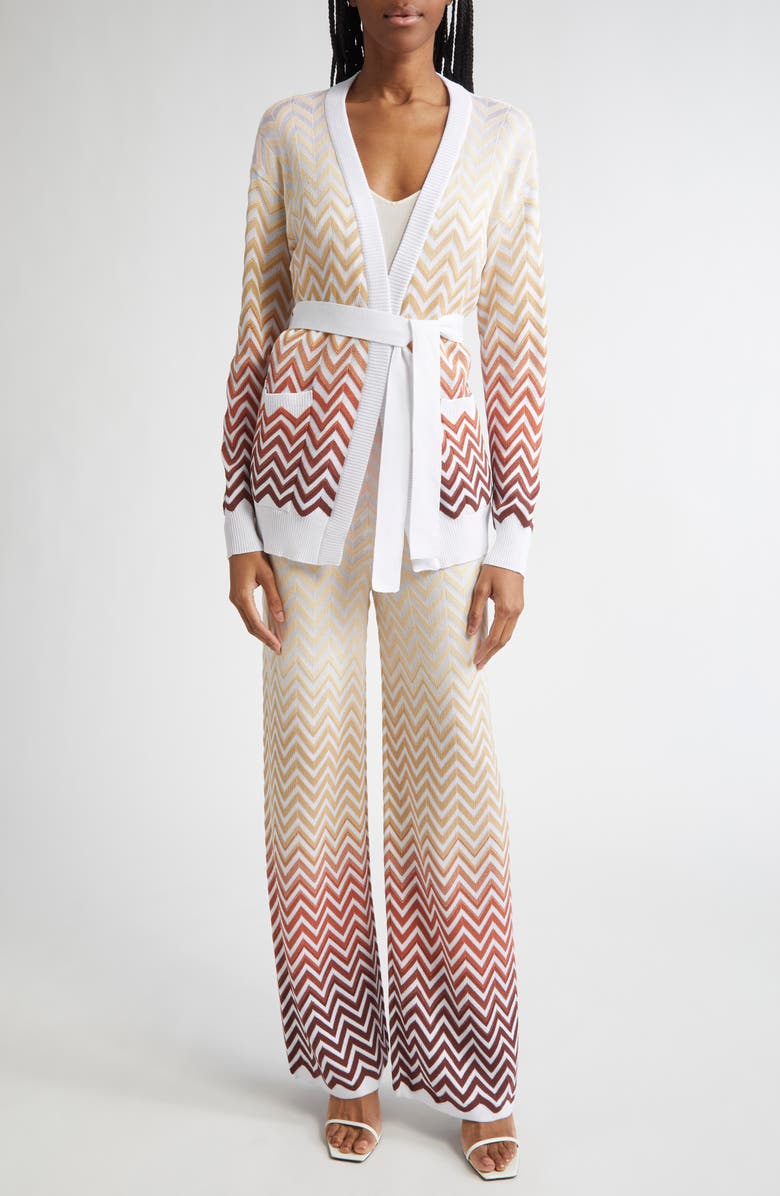 Missoni Gradient Zigzag Jacquard Knit Wide Leg Pants, Alternate, color, 
