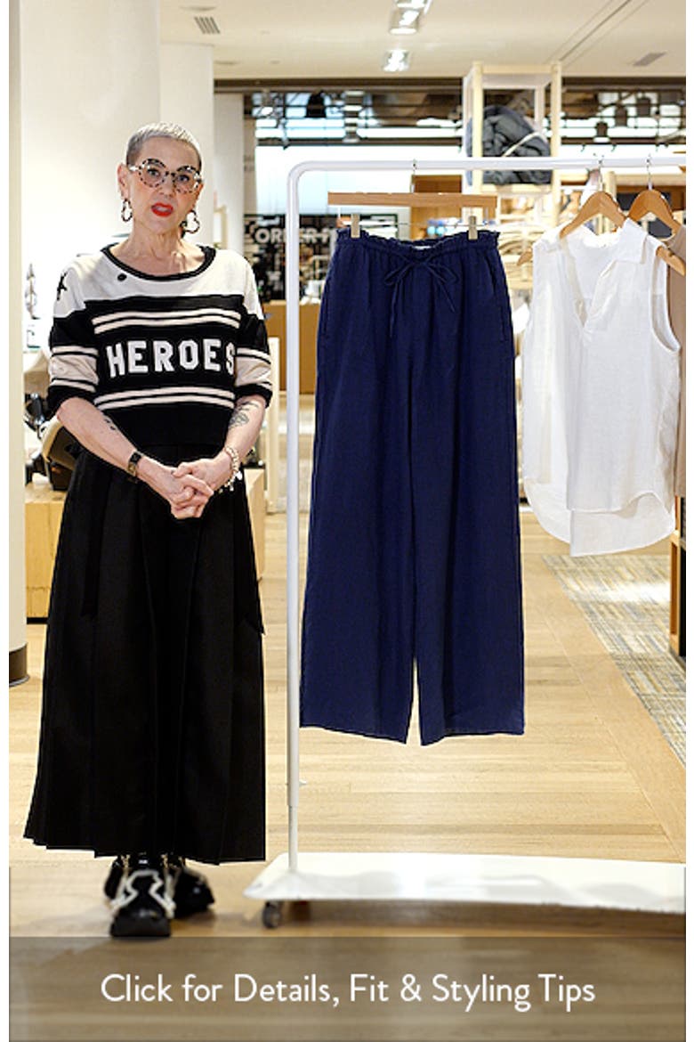 Ruffle Waist Wide Leg Linen Pants video