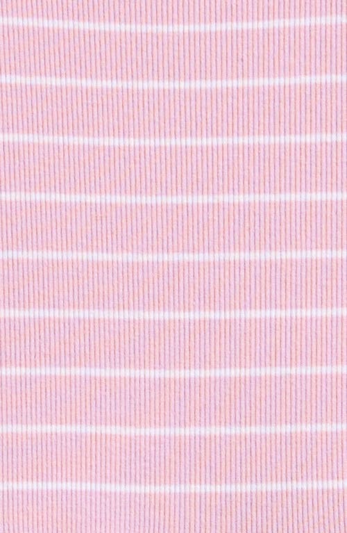 Nordstrom Kids' Double Ruffle Rib Dress In Purple Fragrant Stripe
