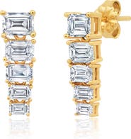 Crislu Opulent Drops Cubic Zirconia Linear Earrings